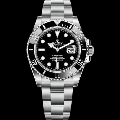 Rolex Stainless Steel Men's Watch with Black Dial