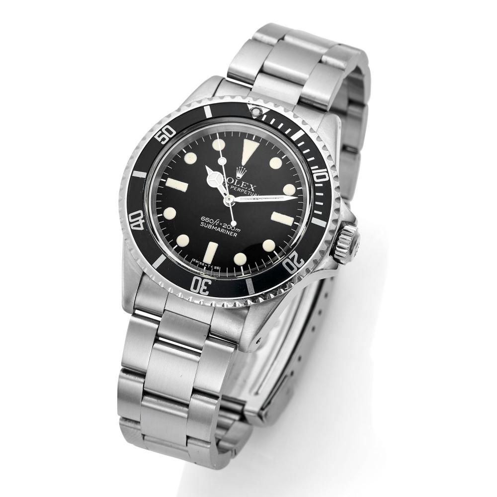 Rolex Stainless Steel Men's Watch with Black Dial